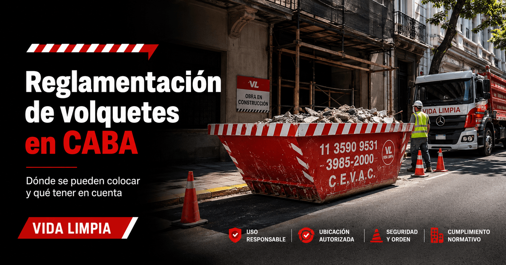 reglamentaciones para el uso de volquetes en CABA